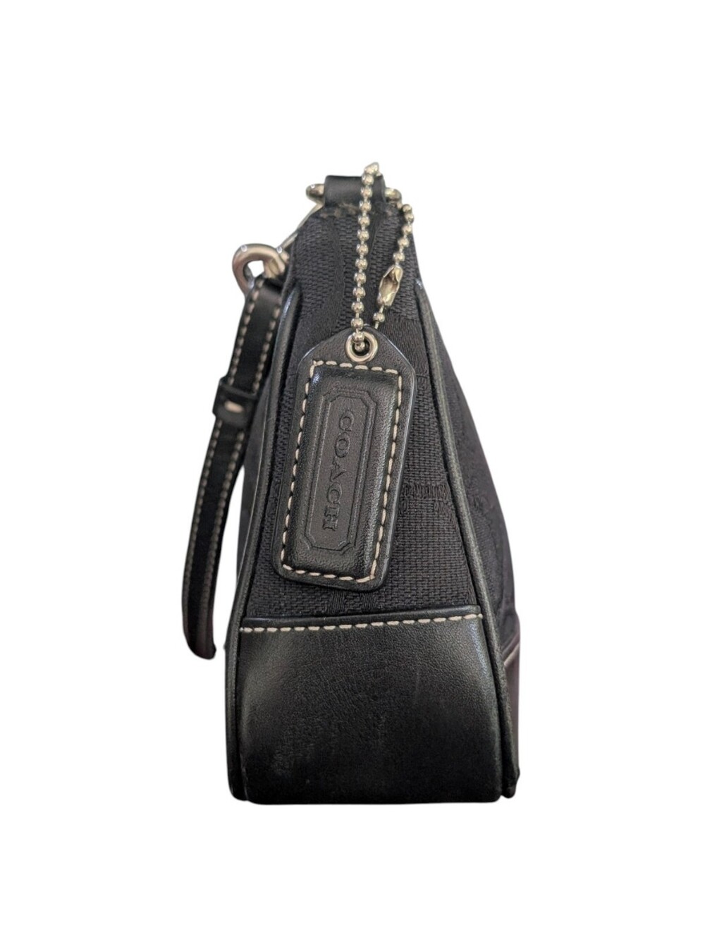 Coach Vintage y2k Black Hamptons Demi Mini Monogram Bag Leather Jacquard - Picture 4 of 5